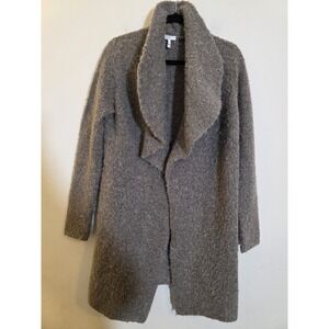 Joie Size Small Brown Beige Wool Blend Yanet Drape Front Long Cardigan Sweater